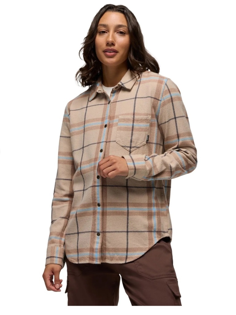 PrAna Organic Cotton Golden Canyon Flannel Womens Size Large NWOT
